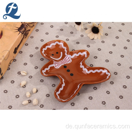 Großhandel benutzerdefinierte menschliche Form kleine Dessert Keramikplatte
